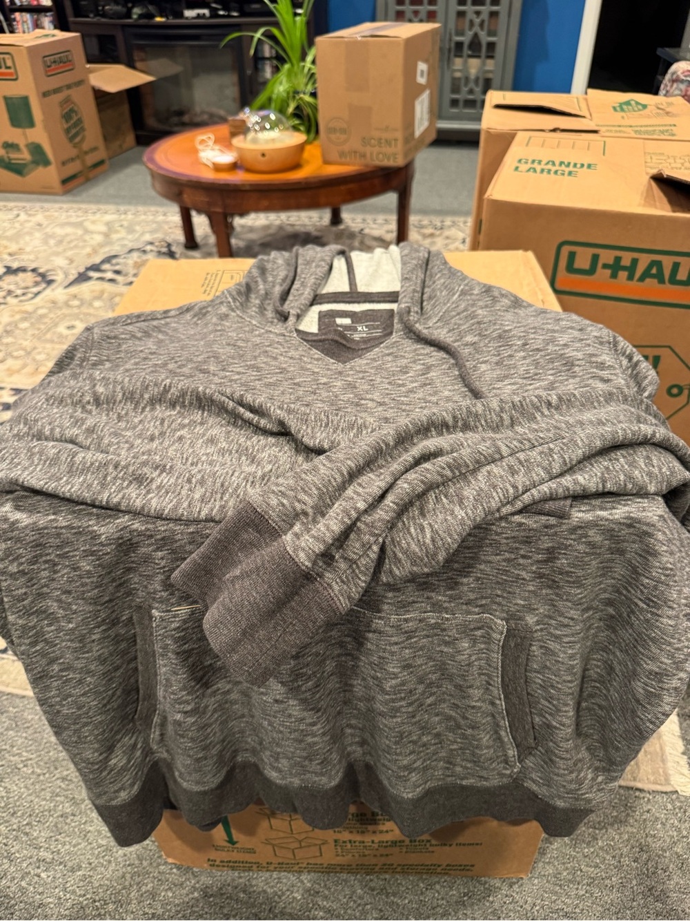 Heather Gray Men’s Hooded Pullover Sweatshirt